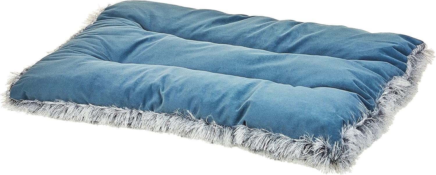 Tierbett ERGANI Samtstoff Blau Bild 1