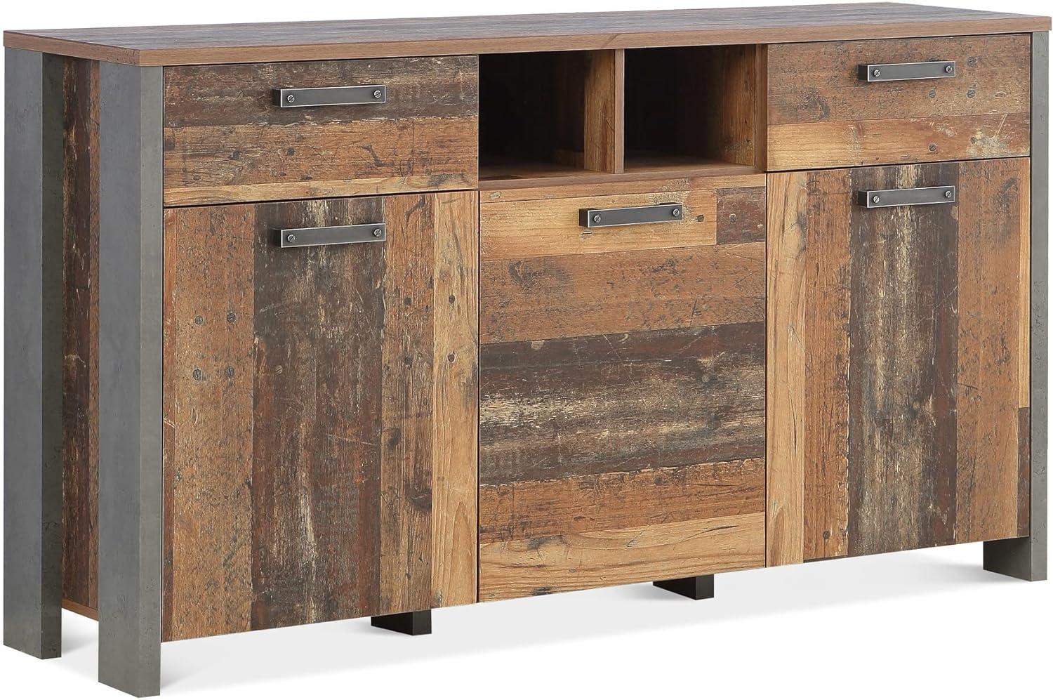 Möbel-Eins CASSIA Sideboard I, Material Dekorspanplatte, Old Wood Vintage/betonfarbig Bild 1