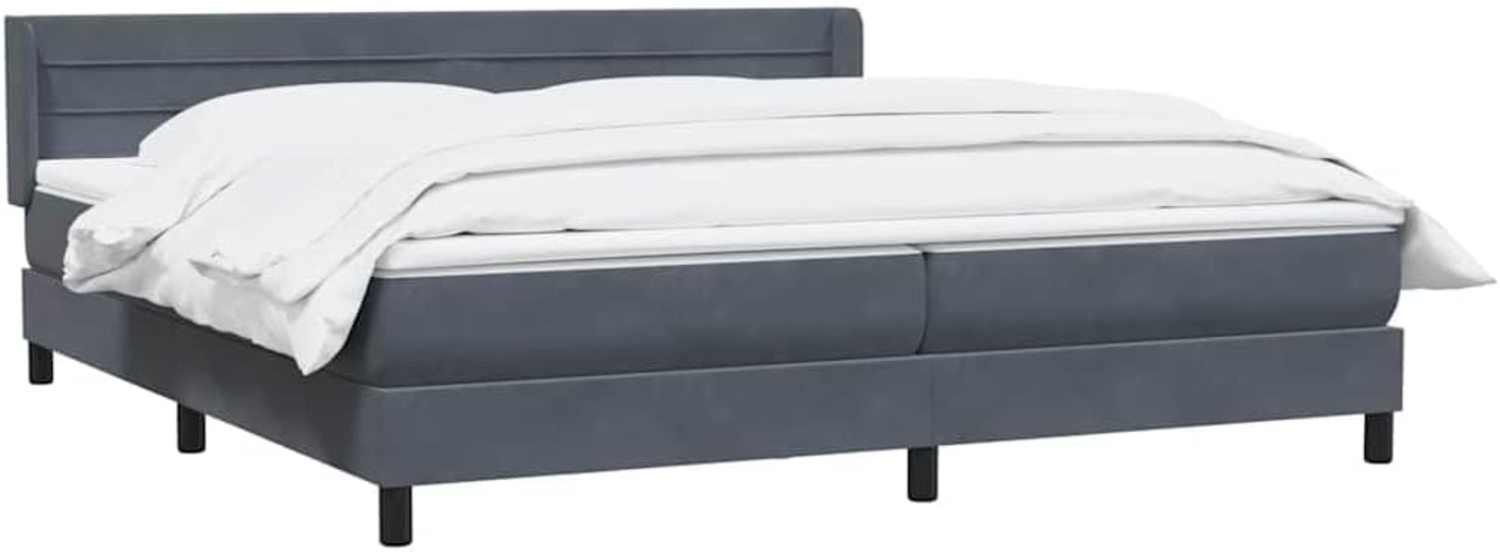 vidaXL Bett Boxspringbett mit Matratze Dunkelgrau 180x220 cm Samt Bild 1