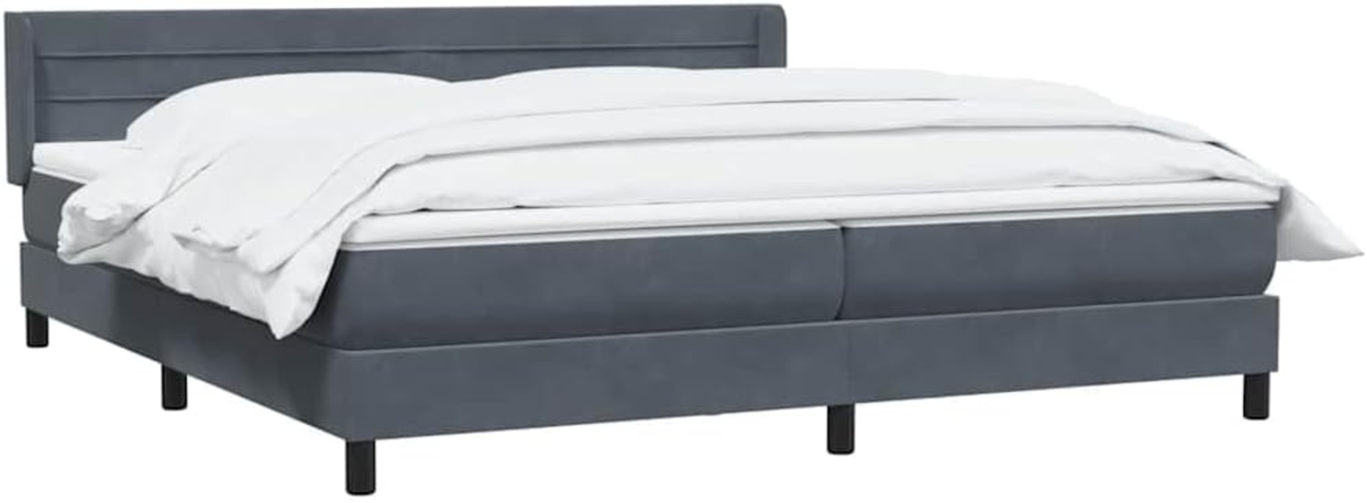 vidaXL Bett Boxspringbett mit Matratze Dunkelgrau 180x220 cm Samt Bild 1