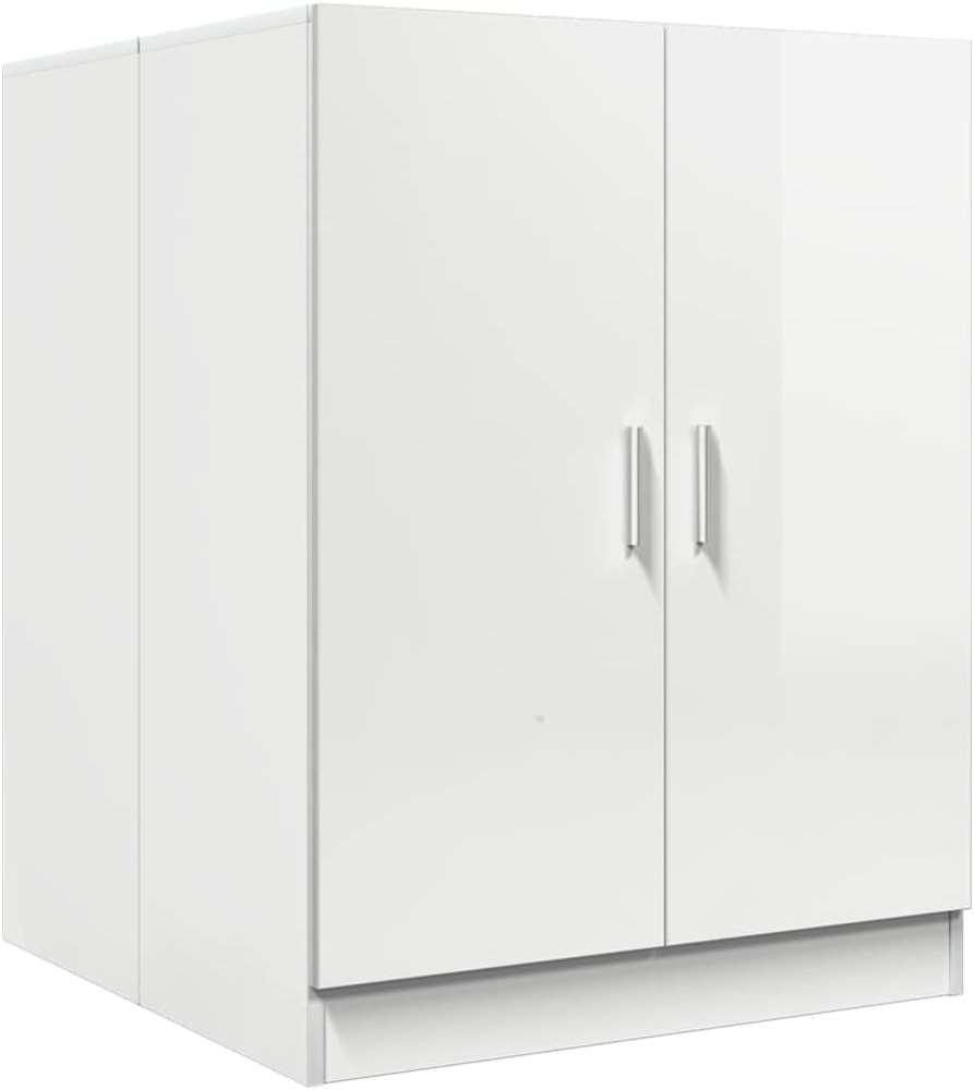 vidaXL Waschmaschinenschrank Badschrank Badmöbel Badezimmerschrank Schrank Badezimmermöbel Trocknerschrank Hochglanz-Weiß 71 x 71,5 x 91,5 cm Bild 1