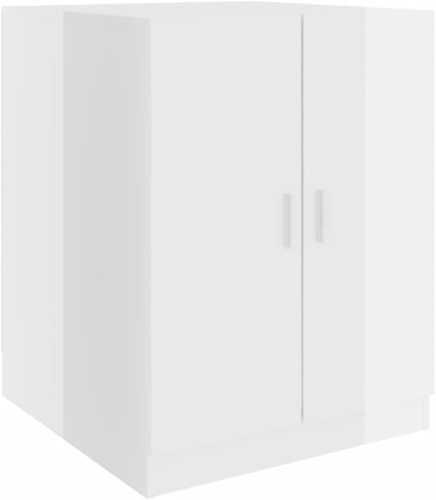 vidaXL Waschmaschinenschrank Badschrank Badmöbel Badezimmerschrank Schrank Badezimmermöbel Trocknerschrank Hochglanz-Weiß 71x71,5x91,5cm Bild 1