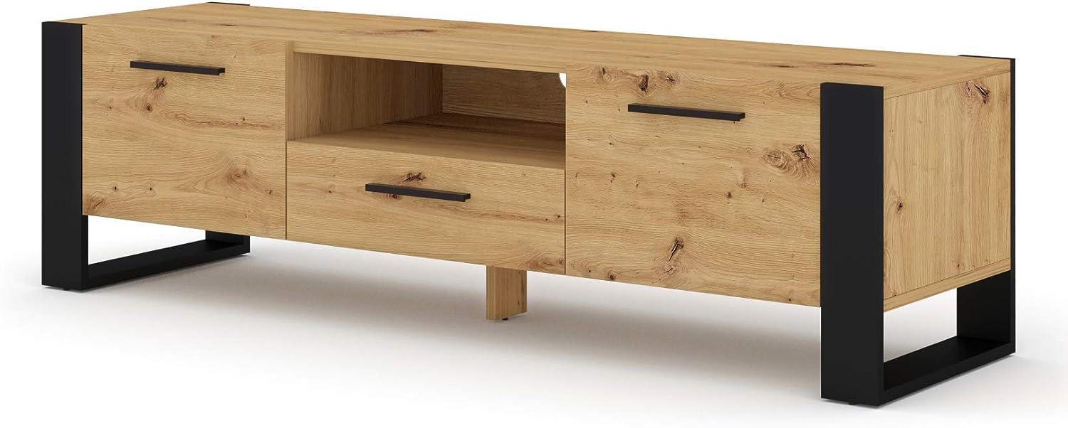 TV-Schrank NUKA, 160 cm, Eiche Artisan. Bild 1