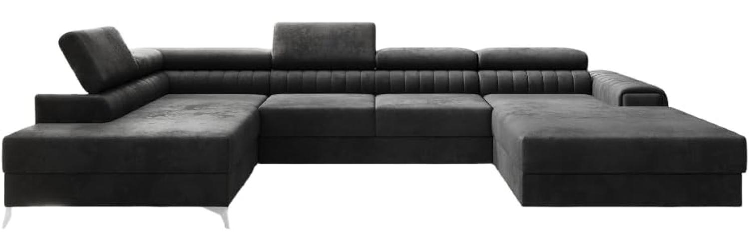 Designer Sofa Collina mit Schlaf- und Klappfunktion Samt Anthrazit Links Bild 1