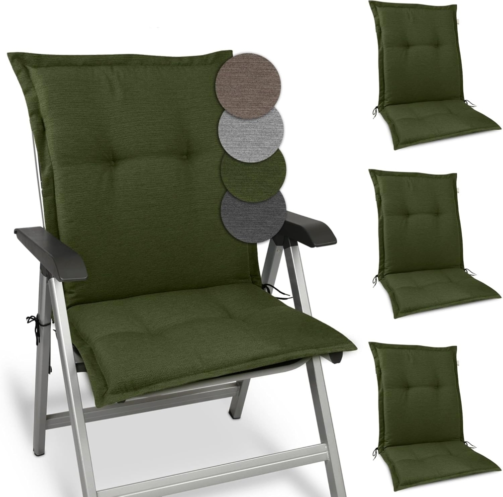 Beautissu 4er Set Niederlehner Auflage HighLux NL 105 x 50 x 7 cm dunkelgrün Bild 1