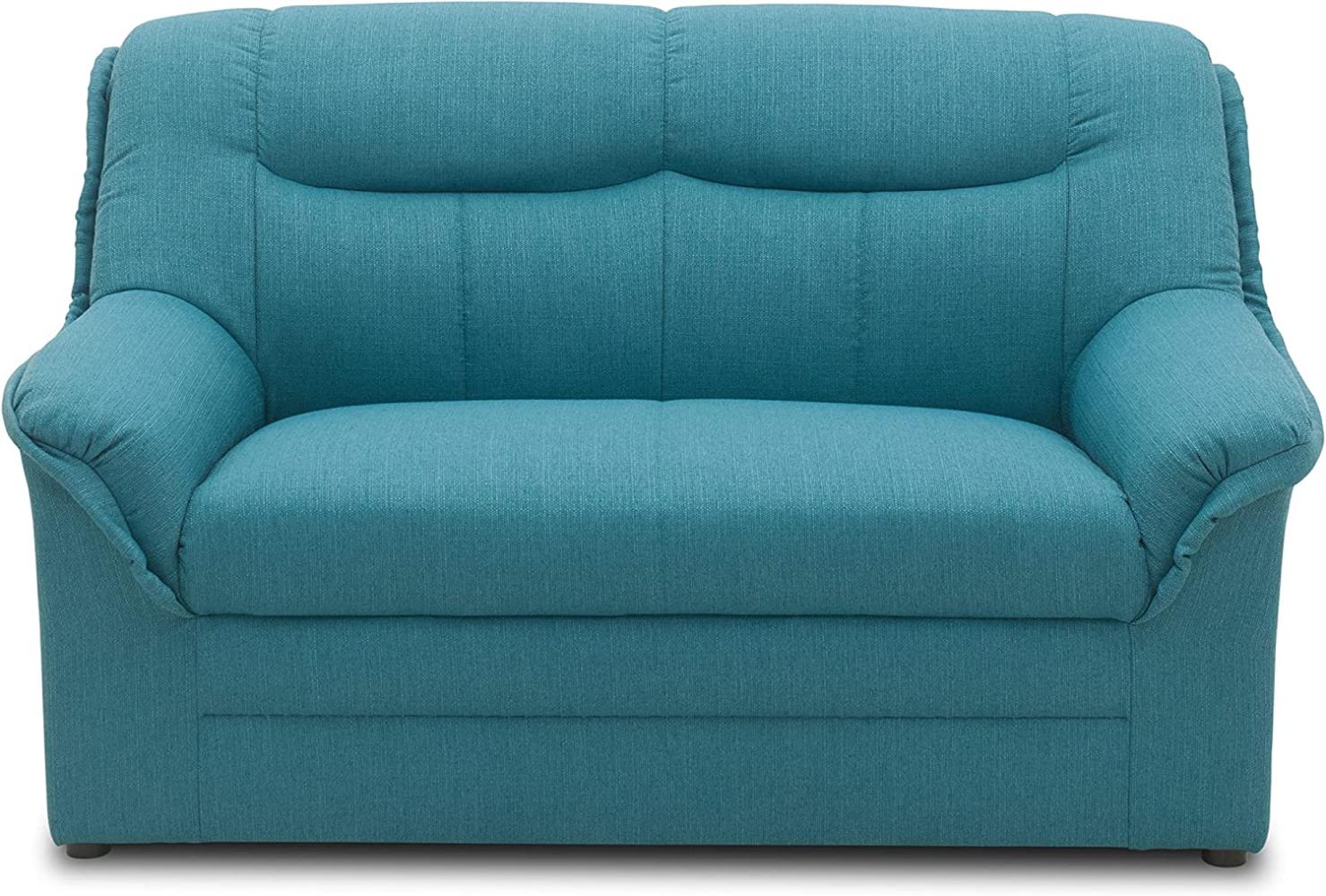 DOMO Collection Sofa Berlin | Klassische Polstergarnitur mit hochwertigem Federkern, 2 Sitzer, blau Bild 1