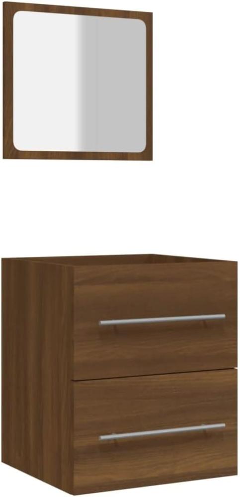 Badschrank mit Spiegel Braun Eichen-Optik 41 x 38,5 x 48 cm Bild 1
