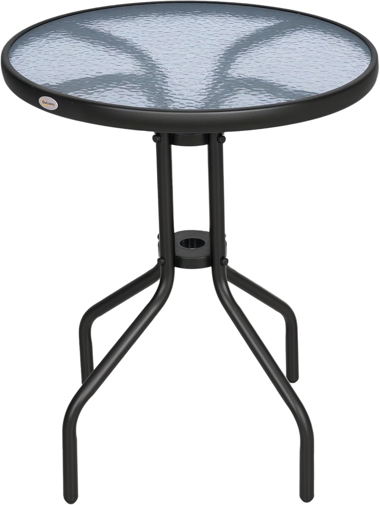Outsunny Gartentisch Glastisch Beistelltisch Metall+Sicherheitsglas Bild 1