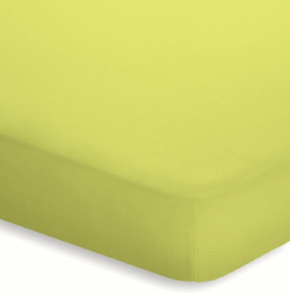 schlafgut Jersey-Elasthan Topper Spannbetttuch, Baumwoll-Mischgewebe, Kiwi, 220x100 cm Bild 1