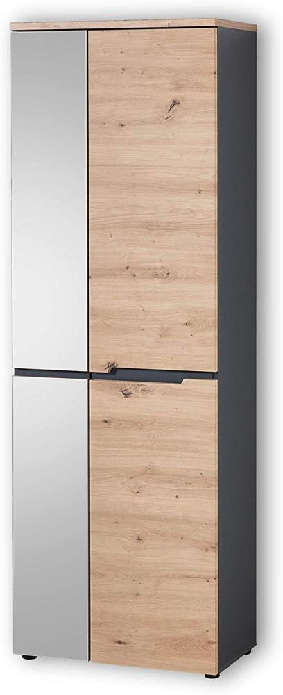 MEMPHIS Artisan Eiche / Grau Garderobenschrank Schuhschrank Spiegelschrank ca. 65 x 197 x 38 cm Bild 1