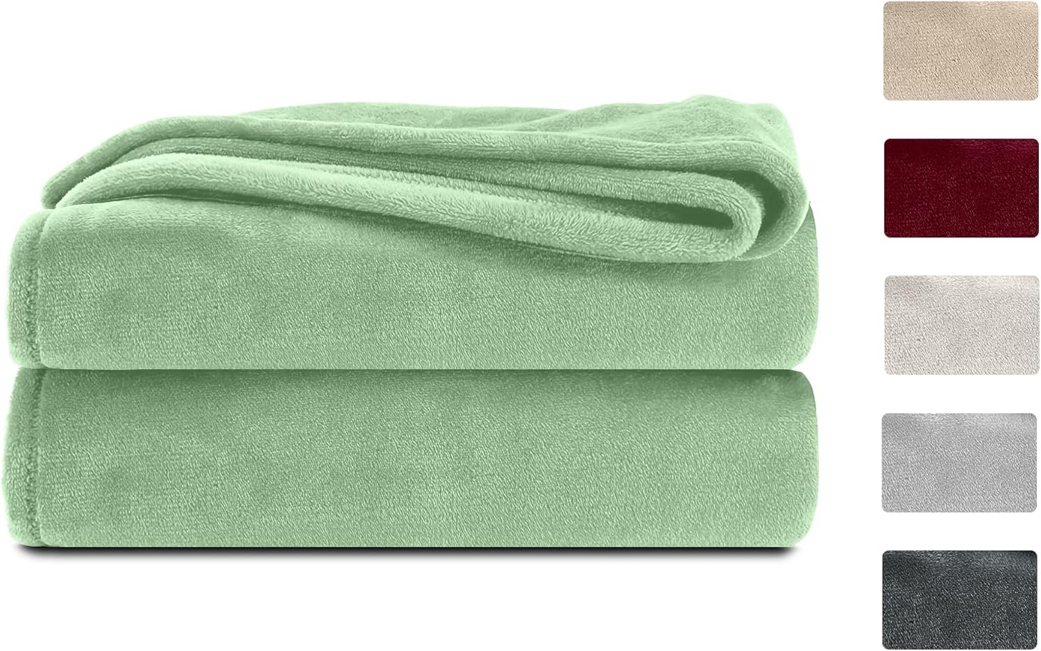 Wohndecke Flauschige Kuscheldecke, Oeko-TEX Zertifiziert, Komfortec, Super Weiche Fleecedecke, Hellgrün Bild 1