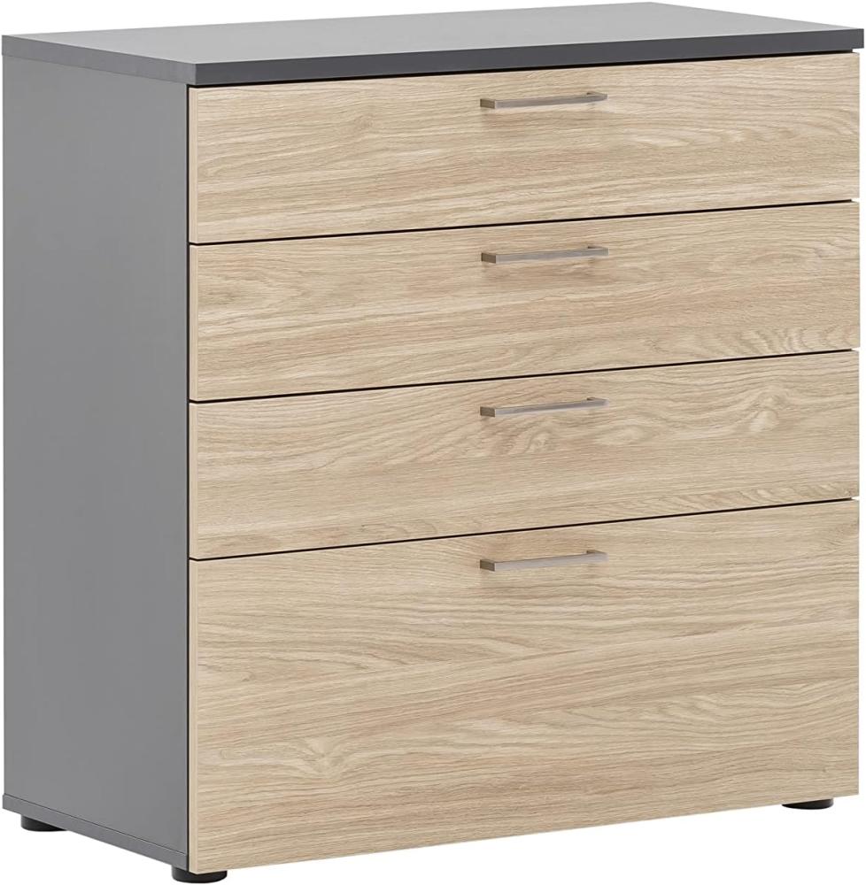 Möbelpartner Denver Büroschrank, Eiche Dekor/Anthrazit, 80,2 x 41 x 84,2 cm Bild 1