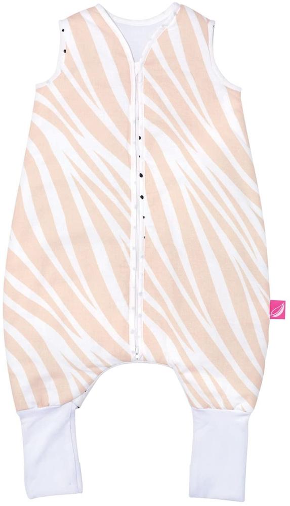 Babyschlafsack aus Baumwolle mit Beinen gefüttert von Motherhood - kuscheliger Babyschlafsack Öko Tex Standard TOG 2, Größe: 1-1,5 Jahre, Zebra apricot Bild 1