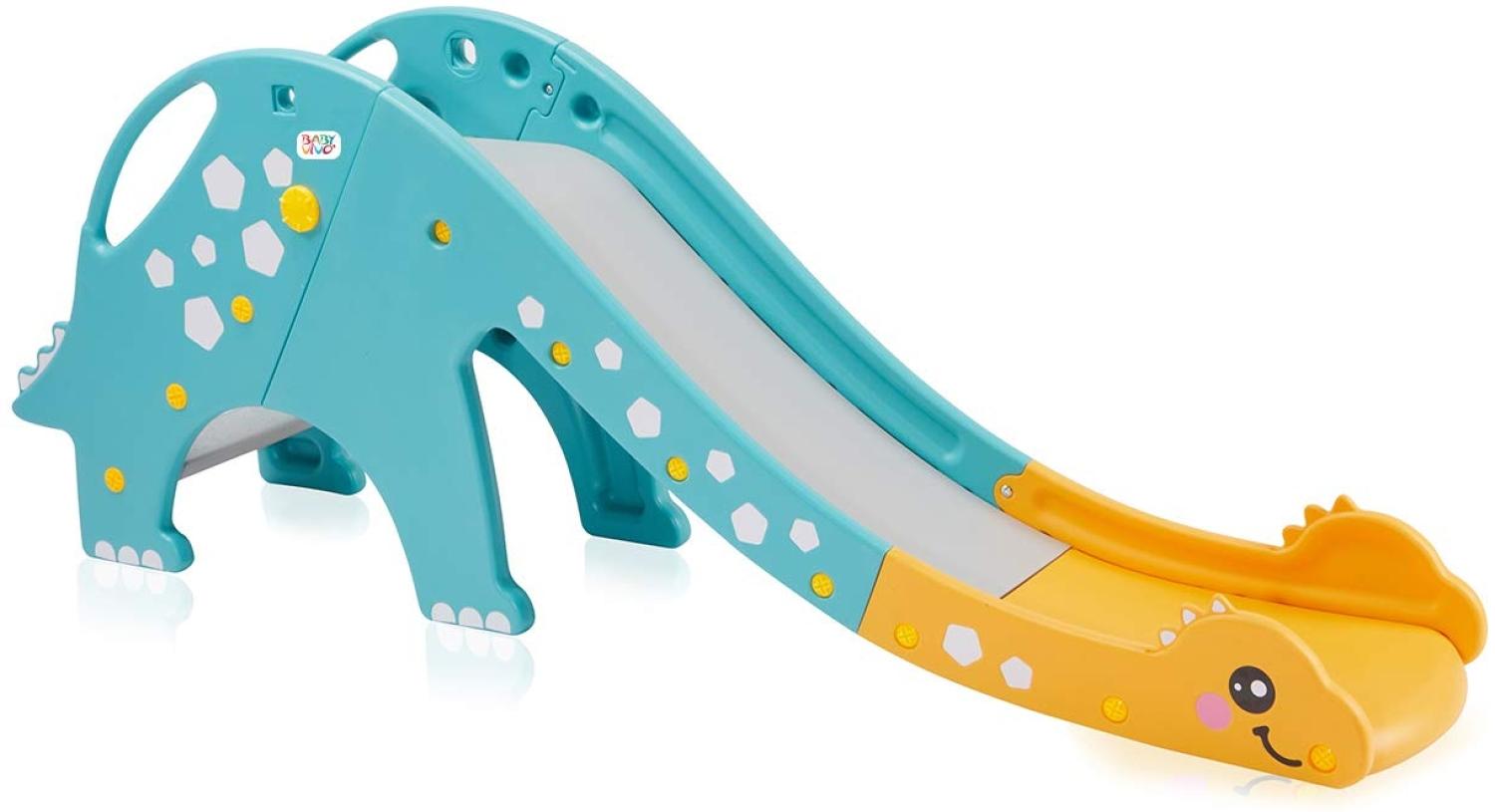 Baby Vivo 'Rutsche / Kinderrutsche - Bronto', ca. 190 x 32 x 62 cm (LxBxH), ab 2 Jahren, bis 50 kg belastbar, türkis/gelb Bild 1