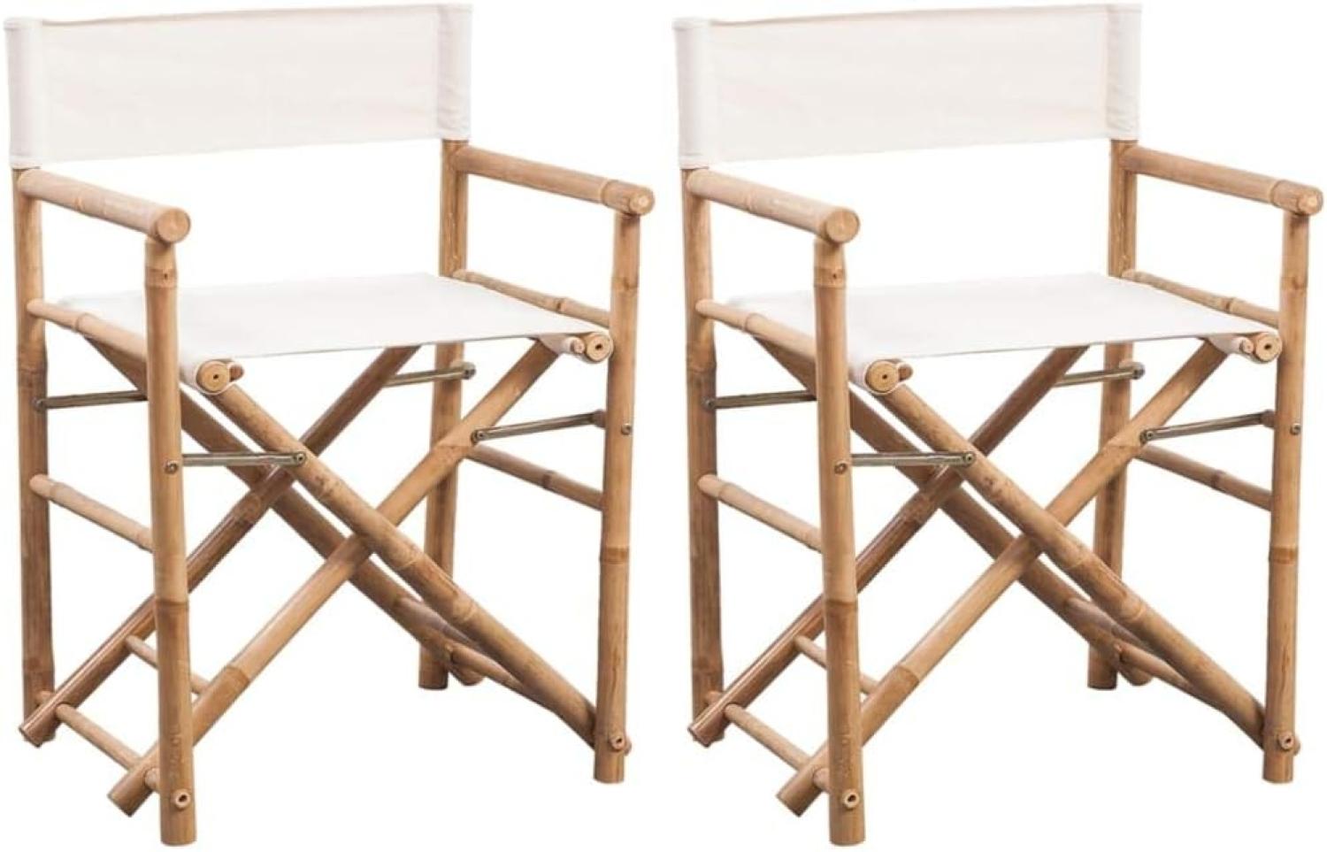 vidaXL Klappbarer Regiestuhl 2 Stk. Bambus und Canvas 41895 Bild 1