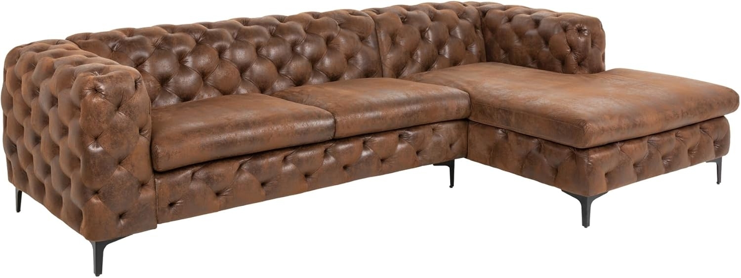 riess-ambiente Ecksofa MODERN BAROCK 275cm antik braun, Einzelartikel 1 Teile, Wohnzimmer · Samt · Federkern · Chesterfield Design Bild 1