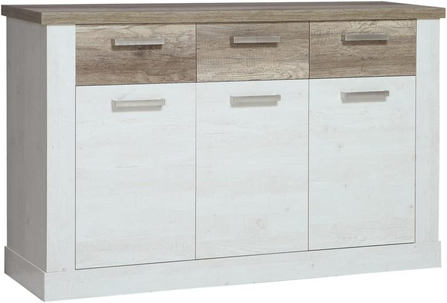 Sideboard Durio 51 Pinie weiß 141x91x42 cm Anrichte Schrank Wohnzimmer Bild 1