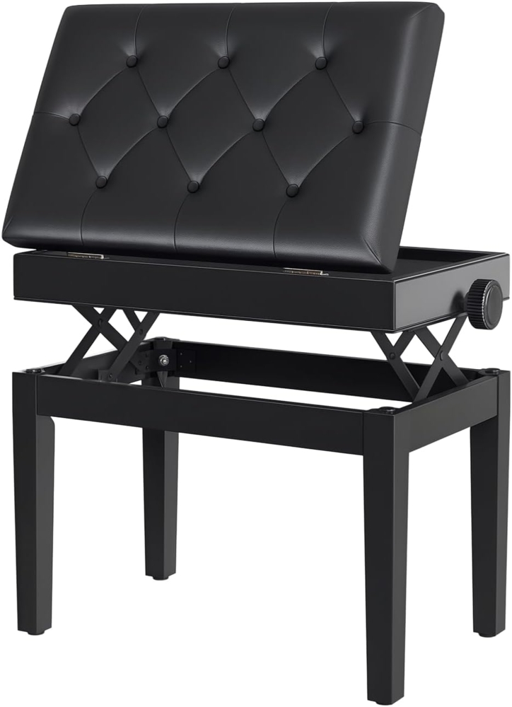 HOMCOM Klavierbank Klavierbank Klavier Bank Schminkhocker mit Stauraum (Hocker, 1-St, Klavierhocker), 54.5 x 33 x 48-58 cm Bild 1