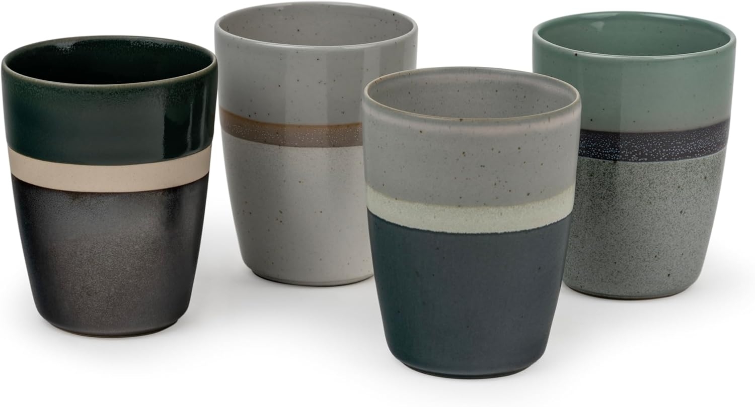 1x4 Bredemeijer Mugs Sven 200ml Tassen Steingut Streifen 147080 Bild 1