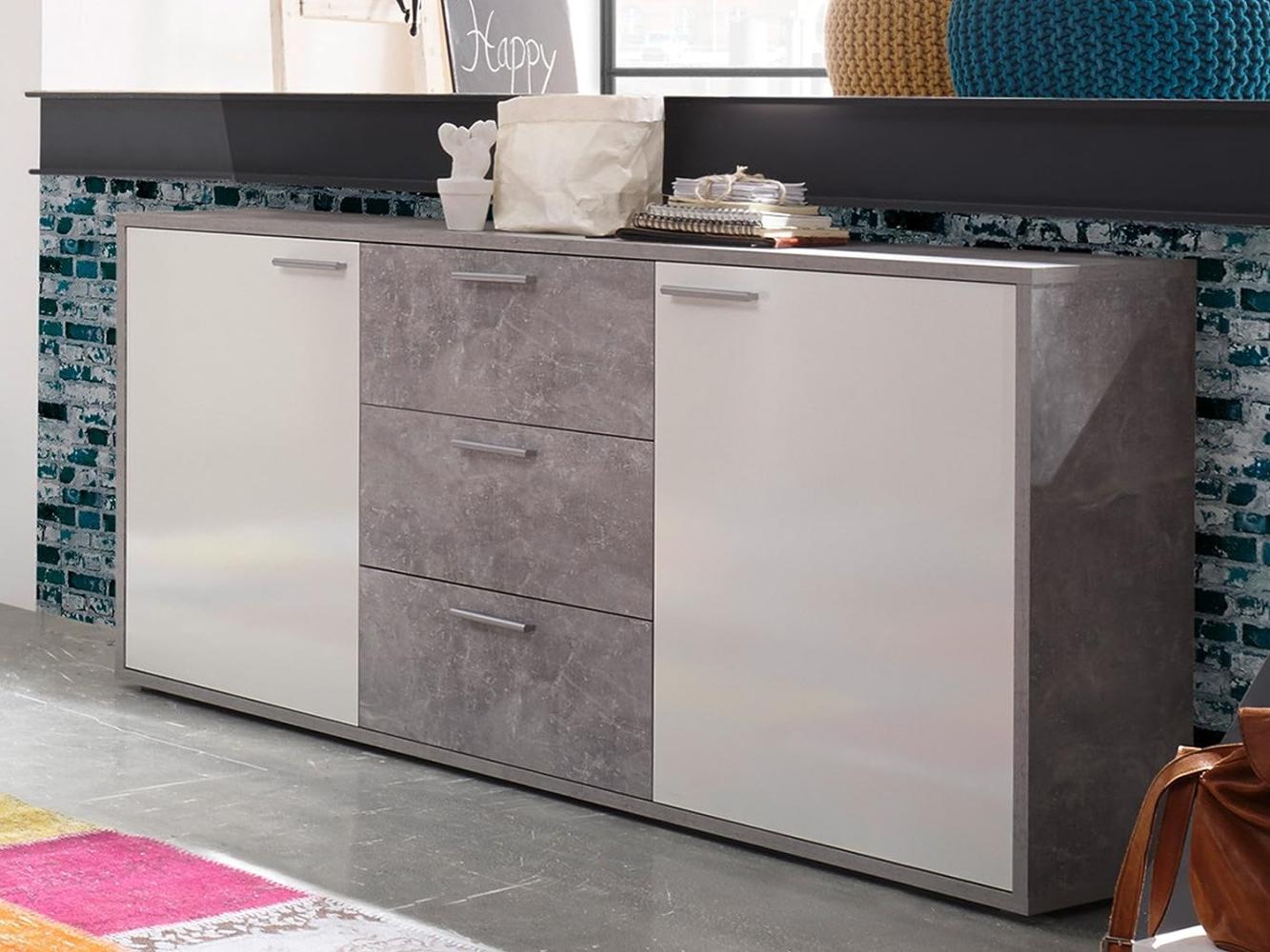 Sideboard >Marion< in Beton - 180 x 87 x 37 cm (BxHxT) Bild 1
