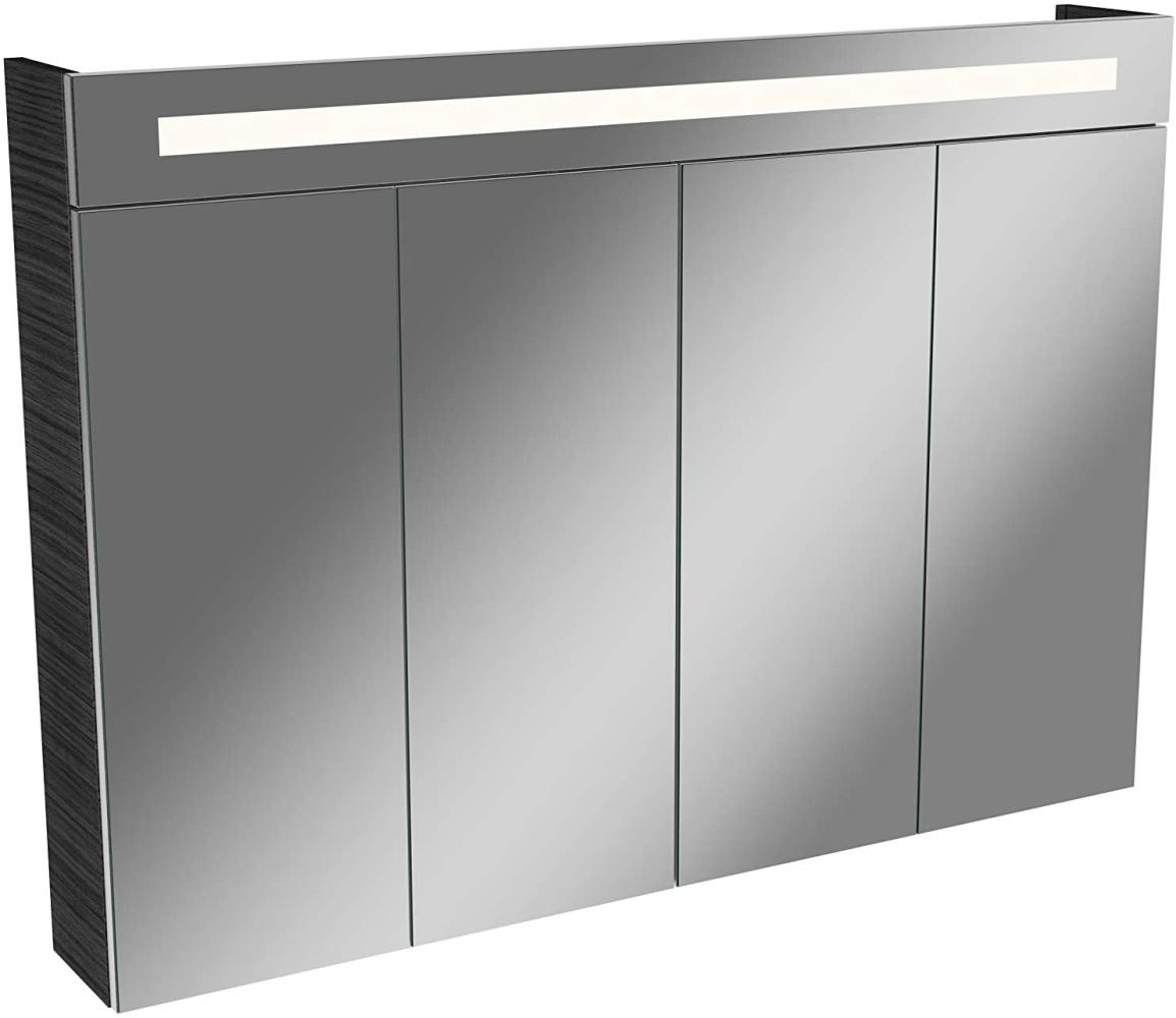 Fackelmann LED Spiegelschrank TWINDY 110 cm, Braun dunkel, Falttüren Bild 1