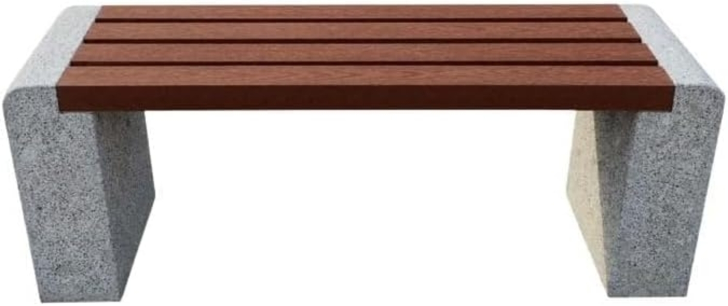 TrendLine Gartenbank 120x35x45cm Holzbank Granit wetter- & frostbeständig Bank Bild 1