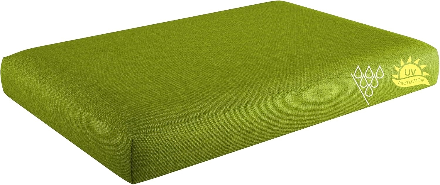 sunnypillow Palettenkissen mit abnehmbarem Bezug UV - beständig Outdoor wasserdicht Kaltschaum Palettenauflage Palettenpolster Palettensofa Sitzkissen 120 x 80 x 15 cm Grün Bild 1