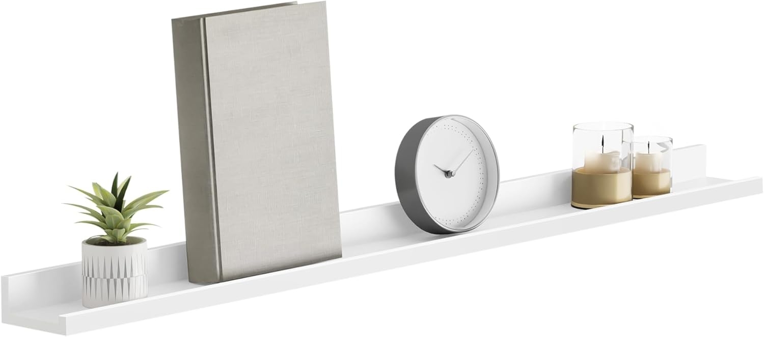 Songmics Wandregal, MDF weiß, 110 x 10 x 5/2 cm Bild 1