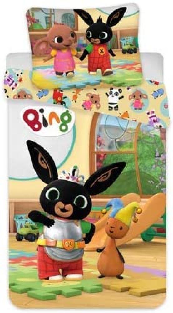 Bing Bunny Kinder Baby Bettwäsche Set Hase Bing Flop Elefant Sula Bettdecke 100x135 + Kopfkissen 40x60 cm, 100% Baumwolle Bild 1