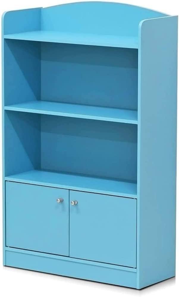 Furinno Magazin/Bücherregal mit Spielzeugschrank für Kinder, Hellblau, 24 x 24 x 97. 99 cm Bild 1