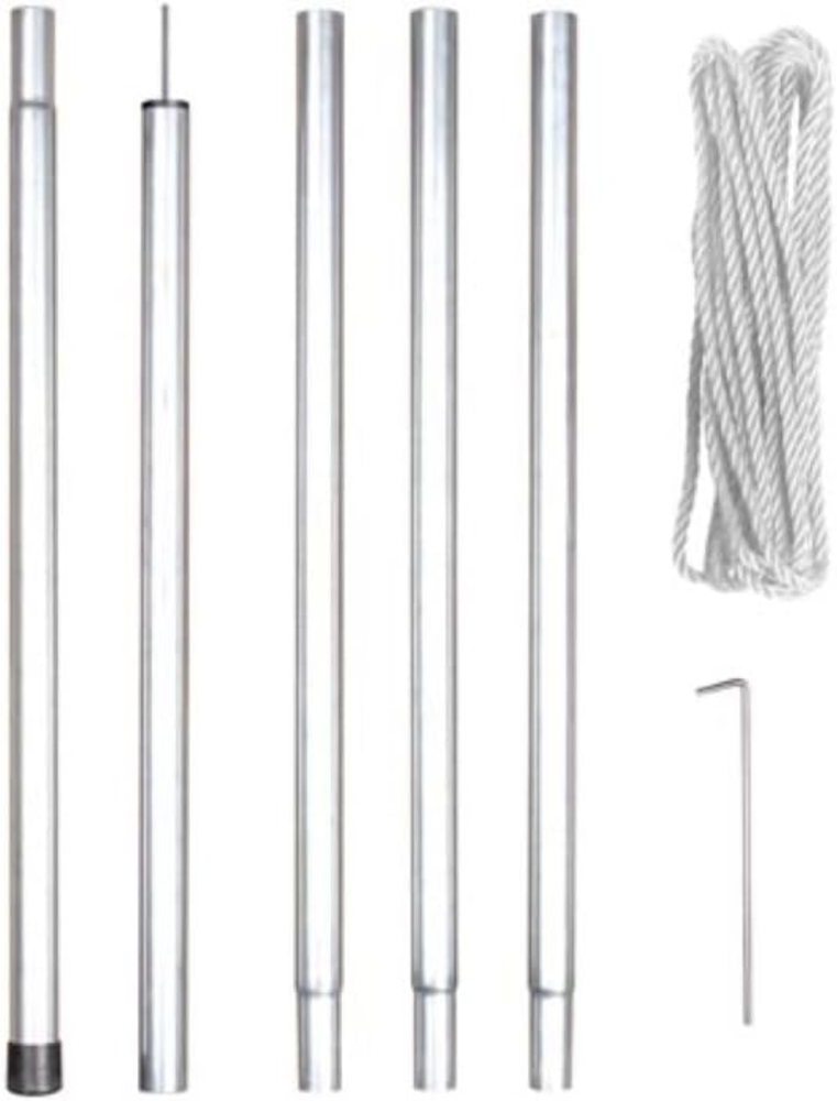 Perel Stangenset für sonnensegel mit abspannseil, 2,5 m, 57 x 6 x 8 cm, silber, GSSK1 Bild 1