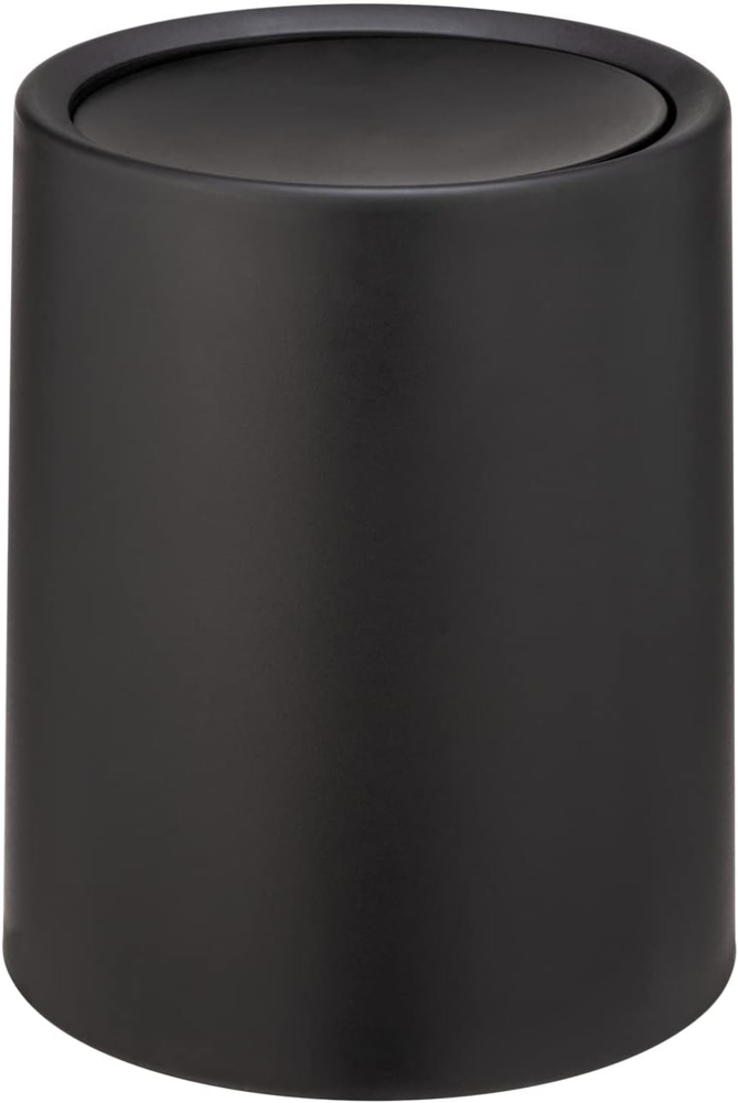 Wenko 'Atri' Schwingdeckeleimer mit Deckel aus hochwertigem Kunststoff und Inneneimer, 6 Liter, (B/T x H): Ø 21x25,5 cm, Schwarz Bild 1