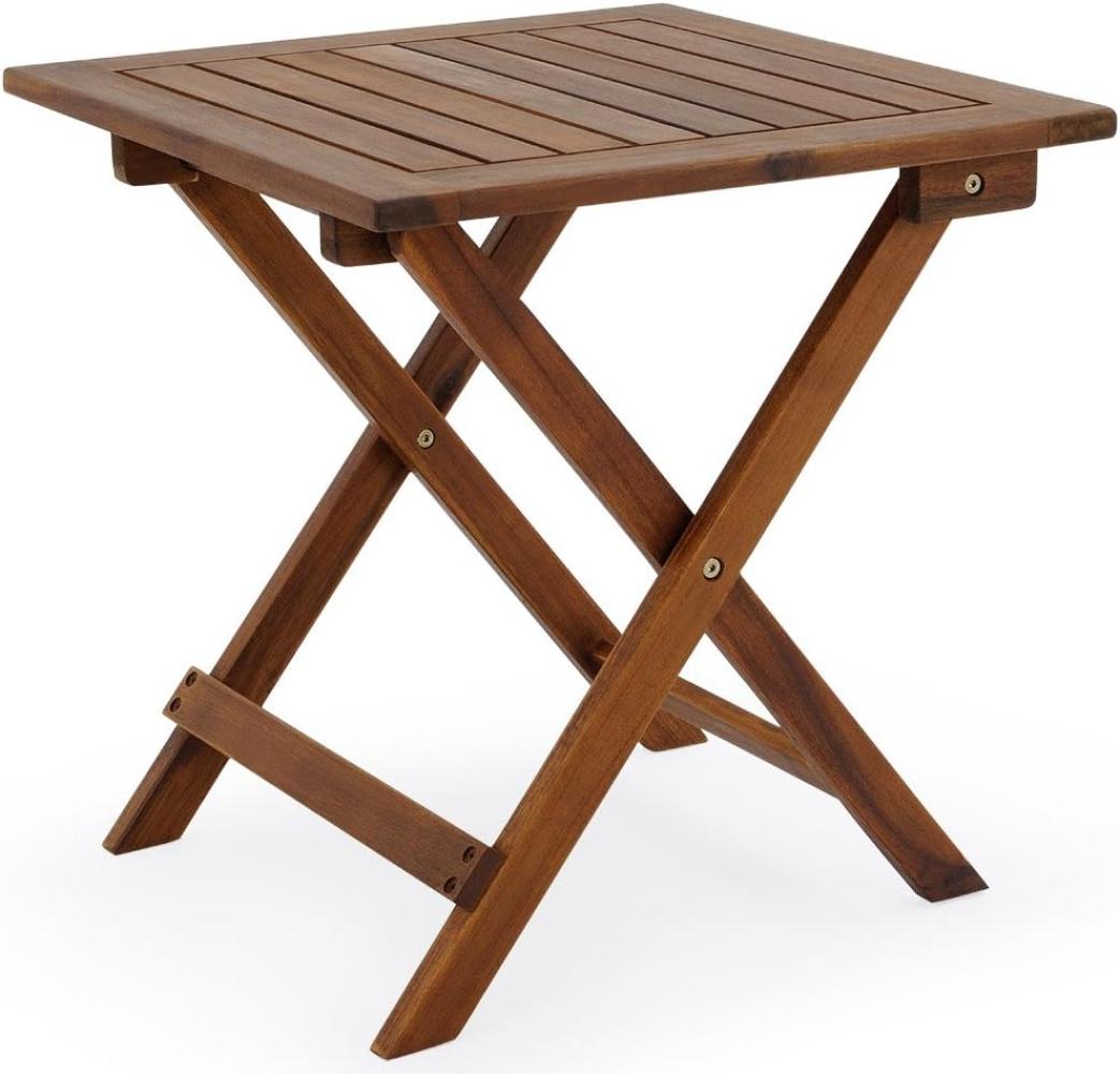 Casaria Klapptisch | 40kg Belastbarkeit | Wetterfest | klappbar, Holz Akazie, 46x46 cm Bild 1