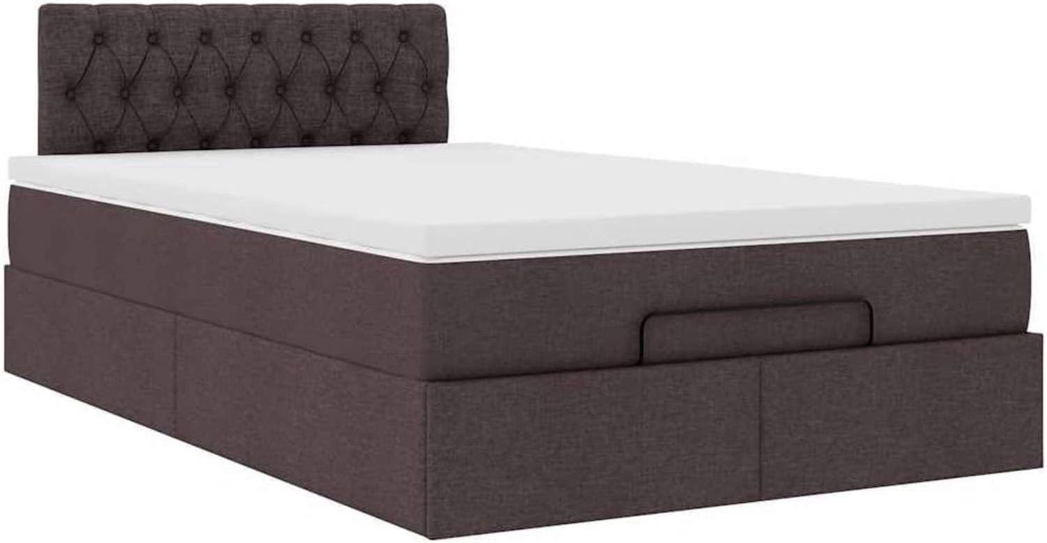 Ottoman-Bett mit Matratze Dunkelbraun 120x200 cm Stoff 3311535 Bild 1