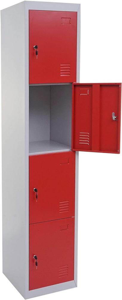 Schließfach Boston T163, Schließfachschrank Wertfachschrank Spind, Metall 180x38x45cm ~ rot Bild 1