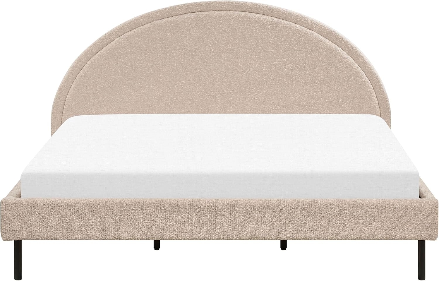 Bett mit Lattenrost MARGUT 180 x 200 cm Bouclé Beige Bild 1
