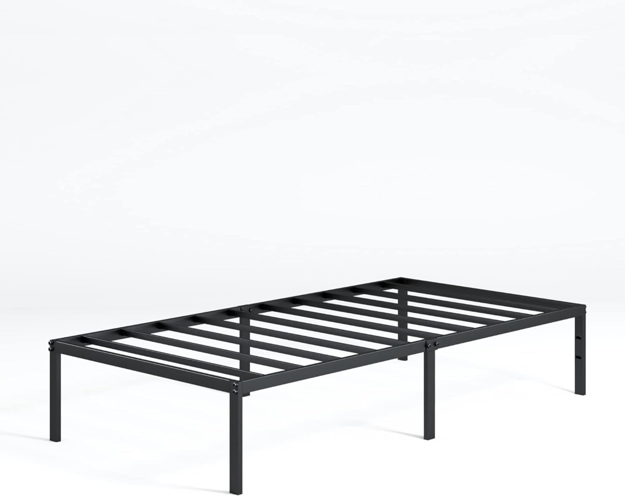 Zinus Yelena Bett 180x200 cm – Bettgestell Höhe 36 cm mit Stauraum unter dem Bett – Plattformbettrahmen aus Metall mit Lattenhalterung aus Stahl, Schwarz Bild 1