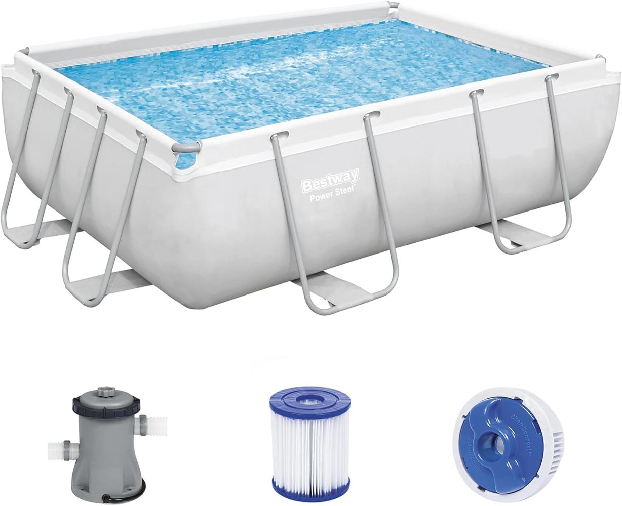 Power Steel™ Frame Pool, Lichtgrau, 282 x 196 x 84 cm Bild 1