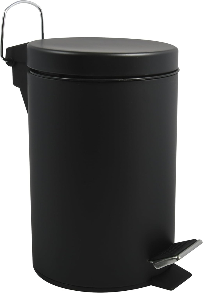 MSV Kosmetikeimer "Schwarz matt"" Mülleimer Treteimer Abfalleimer - 3 Liter – mit herausnehmbaren Inneneimer Grau Bild 1