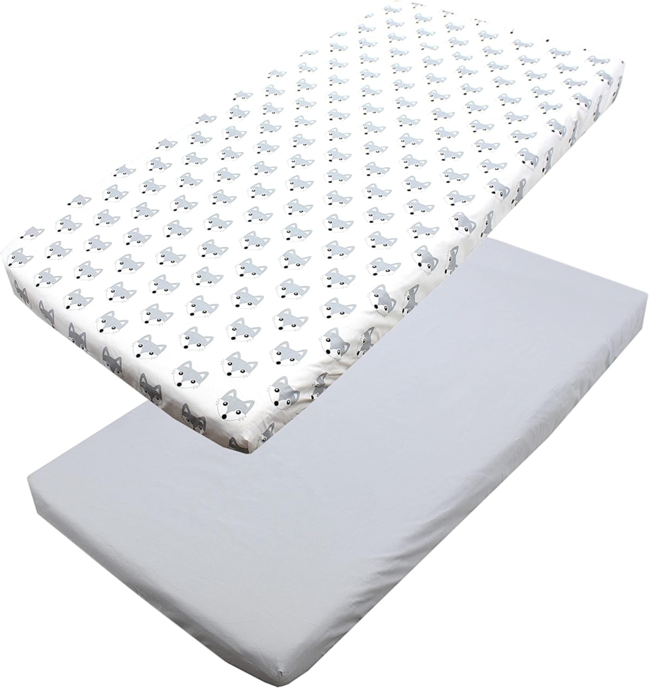 TupTam Spannbettlaken Baby Spannbettlaken Spannbetttuch für Babybett Kinderbett 2er Pack Bild 1