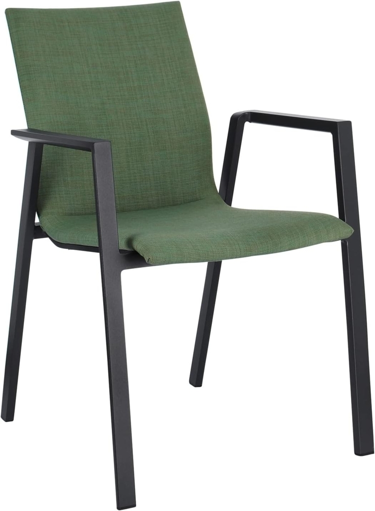 Bizzotto Gartenstuhl ODEON, Aluminium, Olivgrün, Anthrazit, stapelbar Bild 1