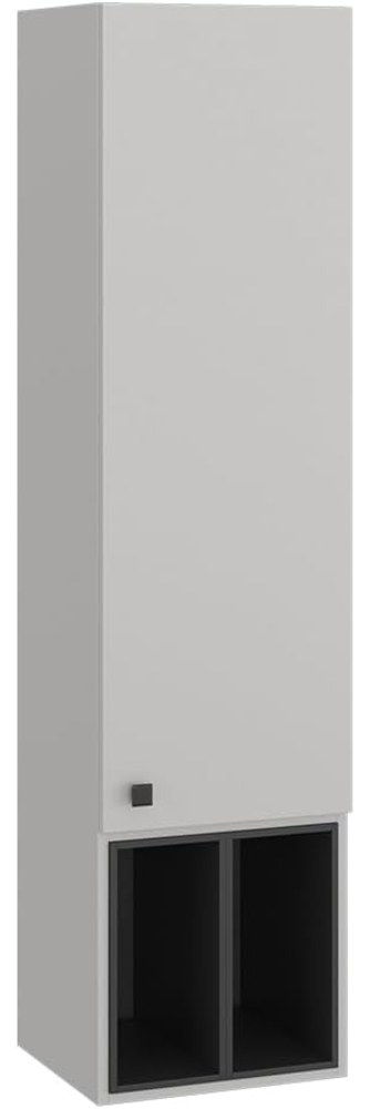 Badschrank Gerta Grau 37.5 x 150 cm mit Tür und offenen Fächern Vicco Bild 1