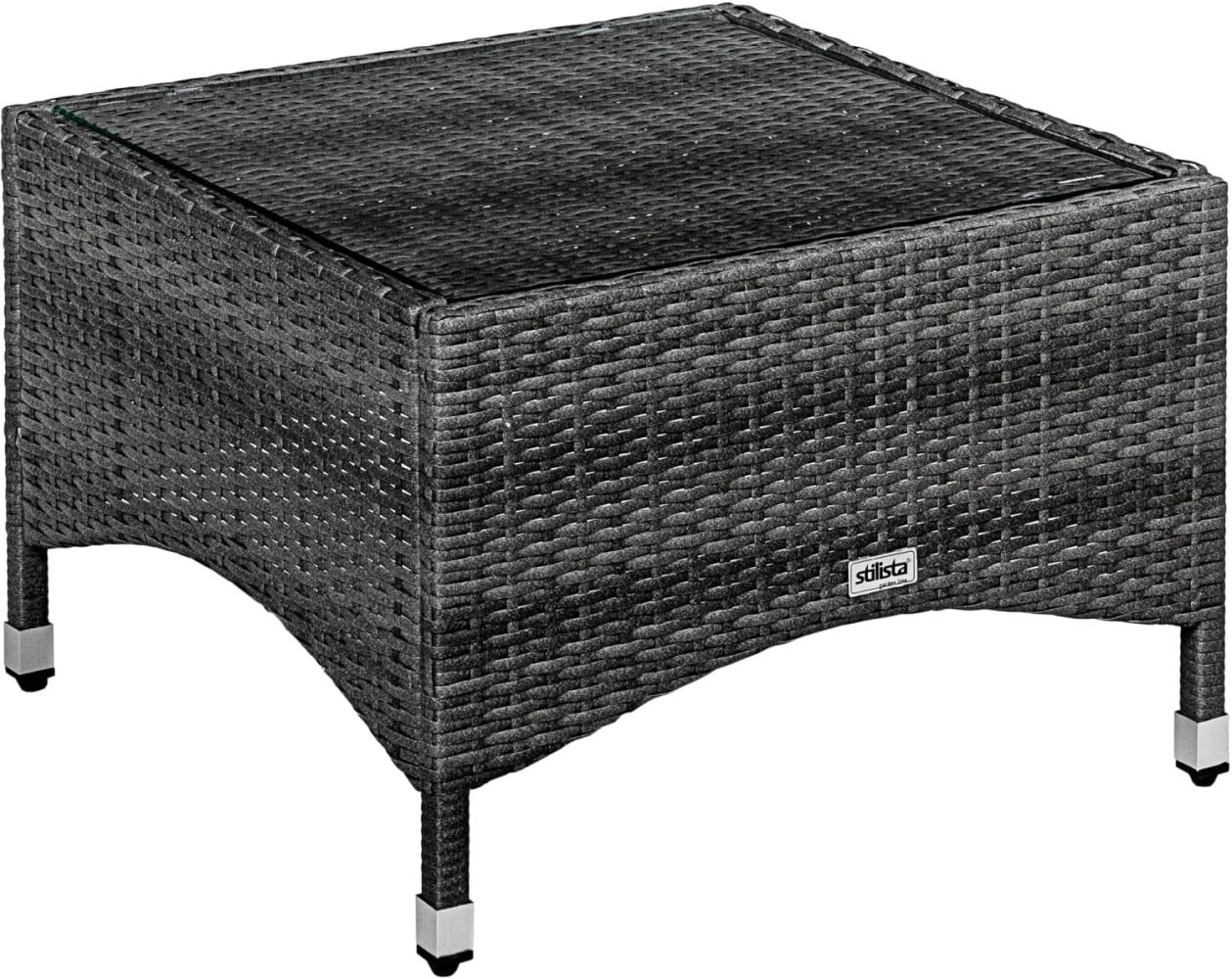 STILISTA® Beistelltisch Polyrattan eckig 58x58cm, grau Bild 1