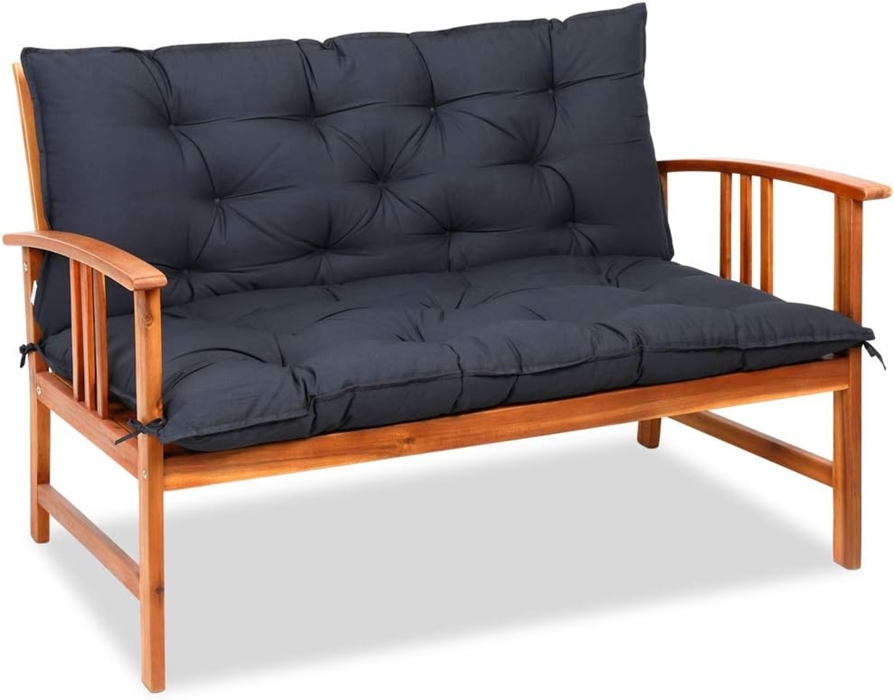 Detex Bankauflage, Kissen 55%-Baumwolle Visko-Effekt 100x100cm Gartenbank Anthrazit Uni Bild 1