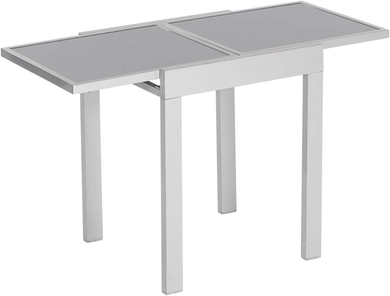 Balkonausziehtisch, 65 (130) x 65 cm, silber Bild 1