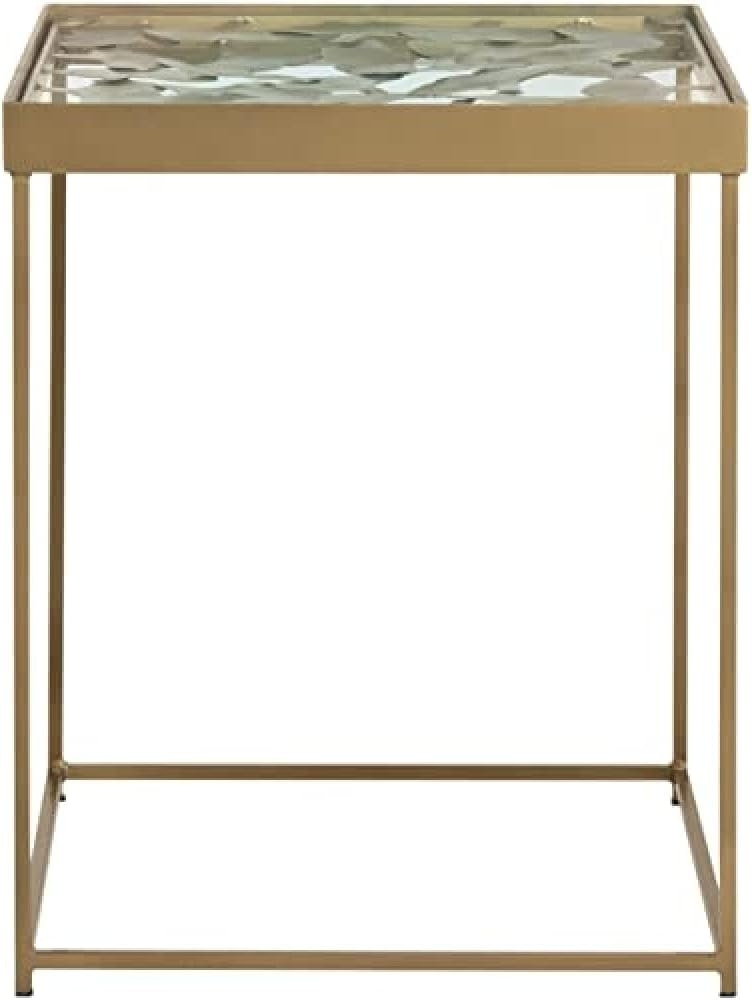 SAFAVIEH Modern Accent Table with Iron Legs, in Antique Brass, 41 X 41 X 50.8 Bild 1