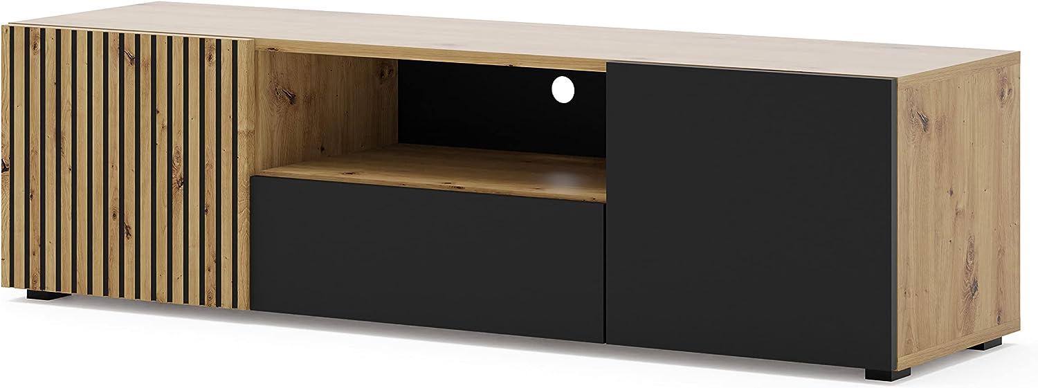 TV-Schrank AURIS 150 cm Artisan-Eiche / Schwarz matt Bild 1