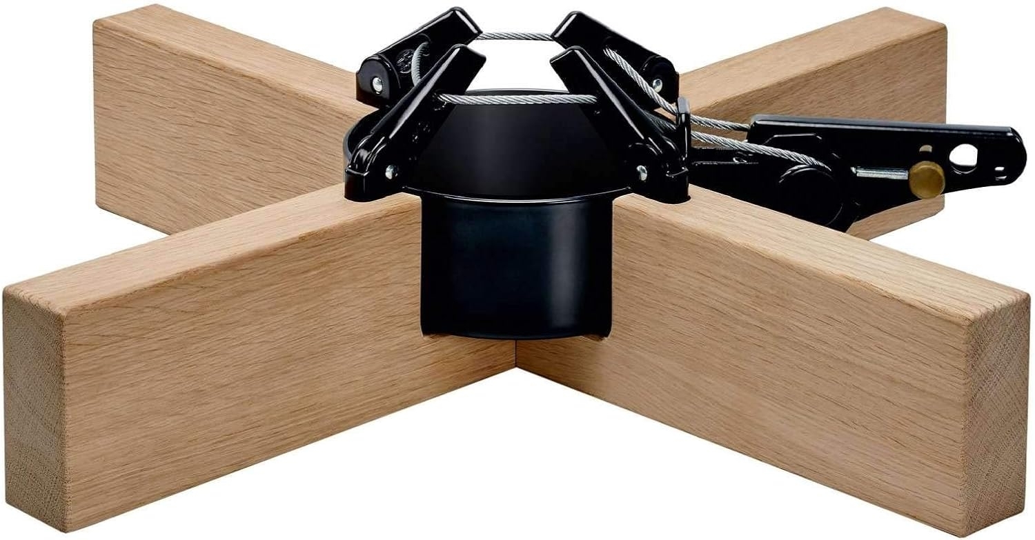 KRINNER Design Weihnachtsbaum Christbaumständer Kopenhagen Eiche/schwarz 50 cm inkl. Fußpedal-und Einseiltechnik für Baumhöhe bis 2,5m Bild 1
