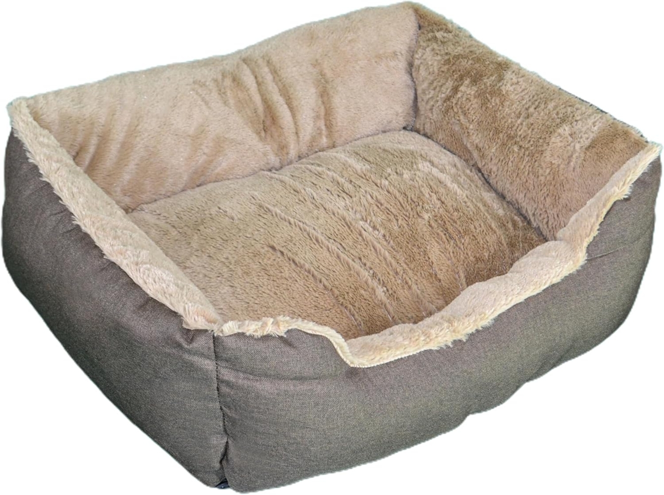 Defactoshop Tierbett Hundebett, Kissen in Leinenoptik, Hundekorb, erhöhte Ränder, verschiedene Größen Bild 1