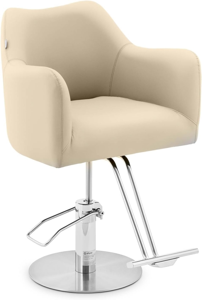 Physa Armlehnstuhl Friseurstuhl mit Fußstütze Barber-Stuhl 200 kg Tilbury Beige Bild 1